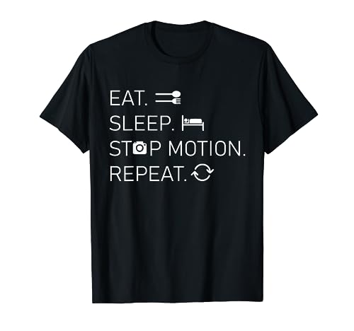 Stop Motion - Eat Sleep Repeat - Film technology T-Shirt