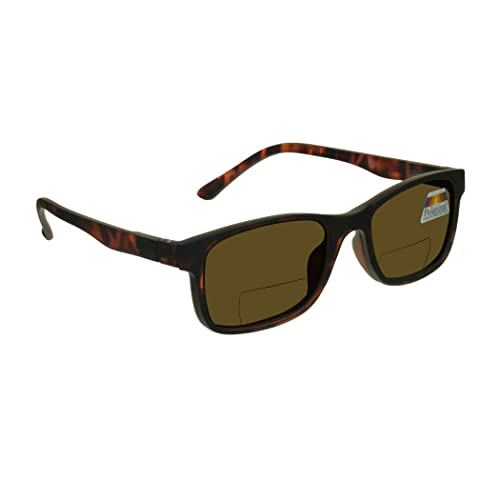 proSPORT Polarized Bifocal Brown Sunglasses+2.50 Readers with Magnetic Easy on and off Clip-on for Men and Women