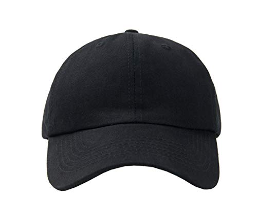Plan Blank 100% Cotton Dad Hats Baseball Caps For Man And Women (Black)
