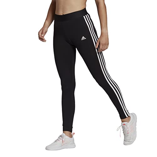 adidas Women's Essentials 3-stripes Leggings, Black/White, Medium