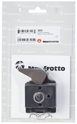 Manfrotto 323 RC2 Rapid Connect Tripod Adapter with 200PL-14 Quick Release Plate - Replaces 3299-Black