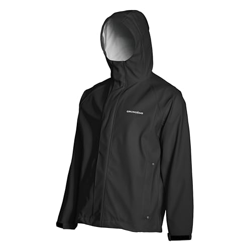 Grundens Men’s Neptune Commercial Fishing Jacket | Waterproof, Adjustable, Black, 3X-Large