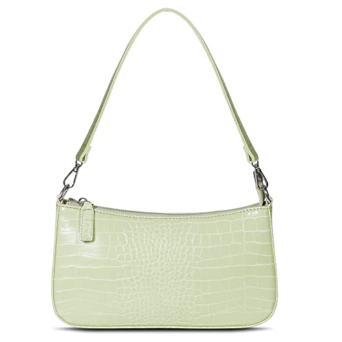 NIUEIMEE ZHOU 90s Shoulder Bag for Women Vegan Leather Crocodile Purse Classic Clutch Handbag