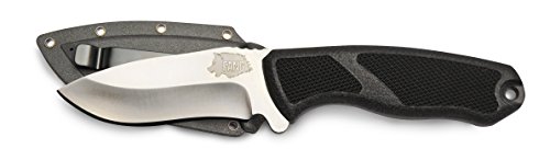 TRS Fang Rugged 3.5inch Long 4mm Thick Razor Sharp Fixed Blade Hunting Camping Bushcraft Survival Skinning Knife with Hardshell Quick Draw Sheath Reversible Belt and Pocket Clip