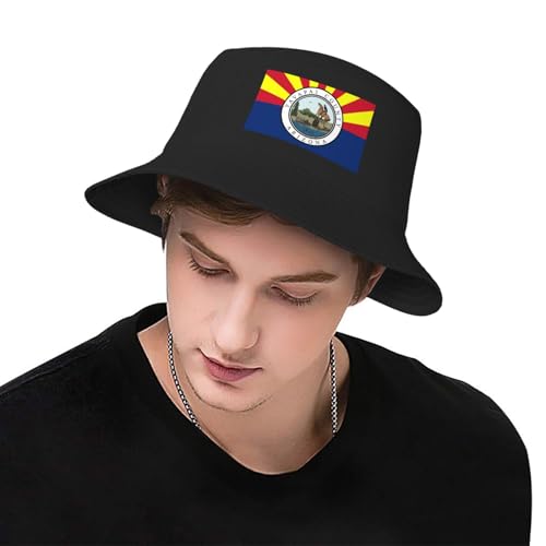 Flag of Yavapai County, Arizona Bucket Hat for Men Women Boonie Hat Outdoor Summer Vacation Beach Travel Fishing Cap Black