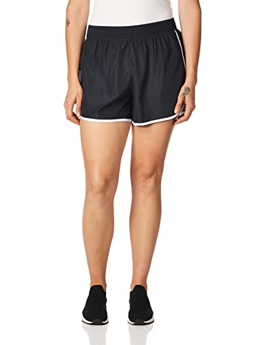 JUST MY SIZE Womens Active Woven Run Athletic-shorts, Black, 2X US