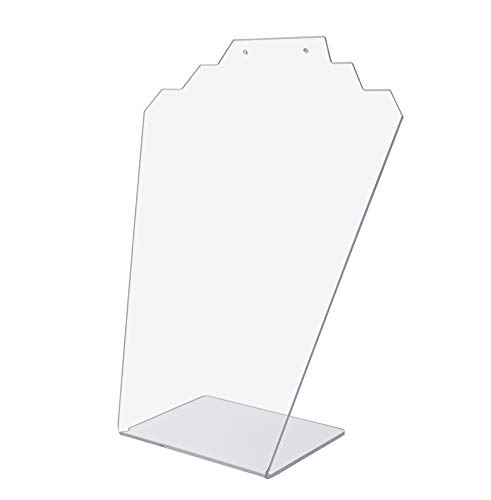 Marketing Holders 8 1/2 Inch Necklace Earring Display Slantback Bracelet Costume Jewlery Hoops Chandelier Easel Countertop Clear Acrylic Vanity Decorative Fashion Boutique Fixture