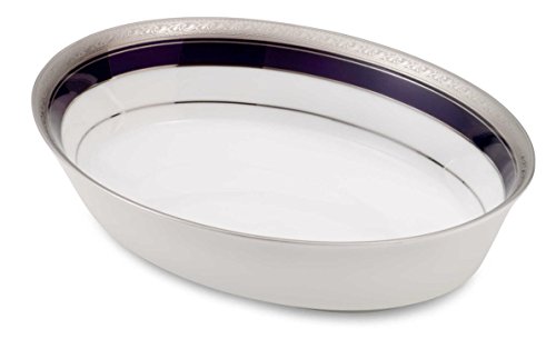 Noritake Crestwood Cobalt Platinum Oval Vegetable Bowl by Noritake
