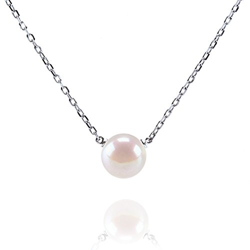 PAVOI Handpicked AAA+ Freshwater Cultured Single Pearl Necklace Pendant | White Gold Necklaces for Women