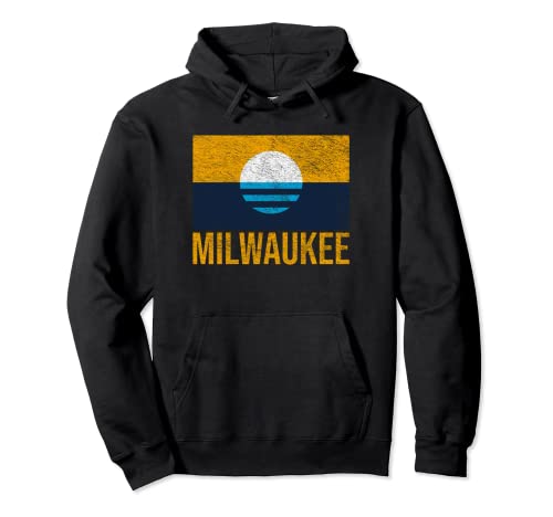 MILWAUKEE WISCONSIN CITY FLAG PEOPLE'S FLAG SUNRISE LAKE Pullover Hoodie