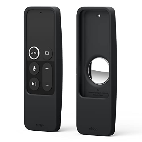 elago R5 Locator Case Compatible with Apple TV Siri Remote 1st Generation and Compatible with AirTag - Lanyard Included, Heavy Shock Absorption, Drop Protection, Full Access to All Functions [Black]
