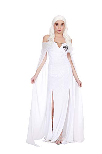 Dreamgirl Womens Dragon Queen Daenerys Costume, Womens Dragon Beauty Halloween Costume for Adults - Large