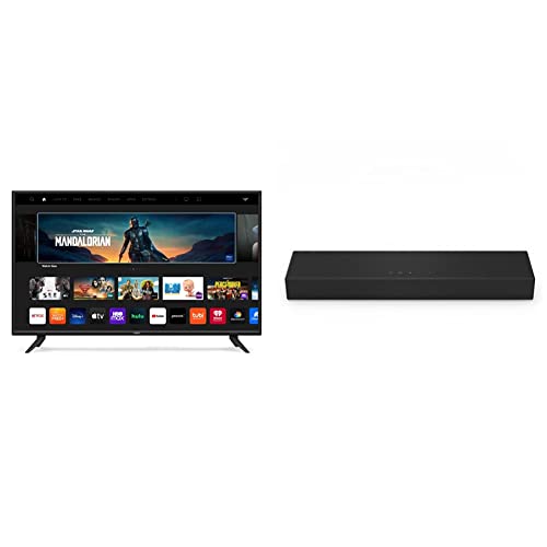VIZIO 50-Inch V-Series 4K UHD LED Smart TV with Voice Remote, Dolby Vision, HDR10+, V505-J09, 2022 Model 2.0 Home Theater Sound Bar with DTS Virtual:X, Bluetooth - SB2020n-J6