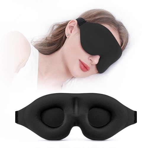 YIVIEW Sleep Mask for Side Sleeper, 100% Light Blocking 3D Sleeping Eye Mask, Soft Breathable Eye Cover for Women Men, Relaxing Zero Pressure Night Blindfold