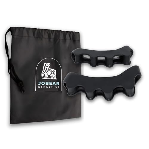 JOBEAR Athletics Toe Separators for Functional Fitness Athletes - Toe Spacers - Correct Toes - Foot Care - Foot Health - Bunion Corrector (Black)