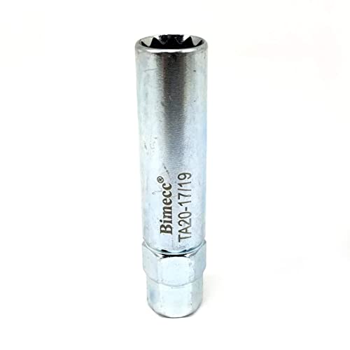 BIMECC TA20-17/19 10-Spline Lug Nut Tool Key, Passenger w/ 17mm & 19mm Hex Drive, Steel