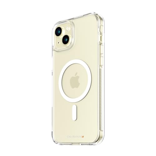PanzerGlass Case, iPhone 15 Plus 1182, Magsafe Clear Hard Case, D3O Additive, Increased Impact Strength, MIL Standard (MIL-STD-810H) Certified, Drop Resistant Performance, Recycled TPE Frame and 100% Recycled Polycarbonate Clear Case, Anti-Scratch, MagSage Compatible, Anti-Yellowing, Anti-Fingerprint Coating