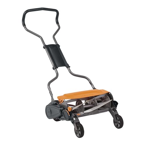 Fiskars StaySharp Max Reel Push Lawn Mower - 18' Cut Width - Eco-Friendly Cordless Grass Trimmer - Black