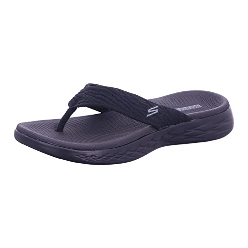 Skechers womens On-the-go 600 - Sunny Flip Flop, Black, 7 US