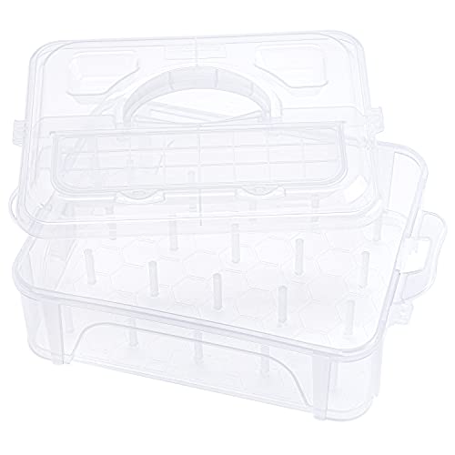 New brothread 1 Layer Stackable Clear Storage Box/Organizer for Holding 20 Spools Home Embroidery & Sewing Thread (Spool Size Requirement: Height≤2.2'/5.6CM; Width≤1.69'/4.3CM)