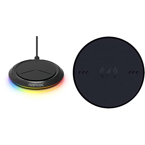 RapidX Prismo RGB Wireless Charger,10W Max Fast Wireless Charging Pad & Razer Wireless Charging Puck for Basilisk V3 Pro Gaming Mouse: Magnetic Wireless Charging