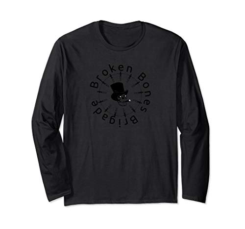 'Broken Bones Brigade' Skaters Skull Long Sleeve T-Shirt