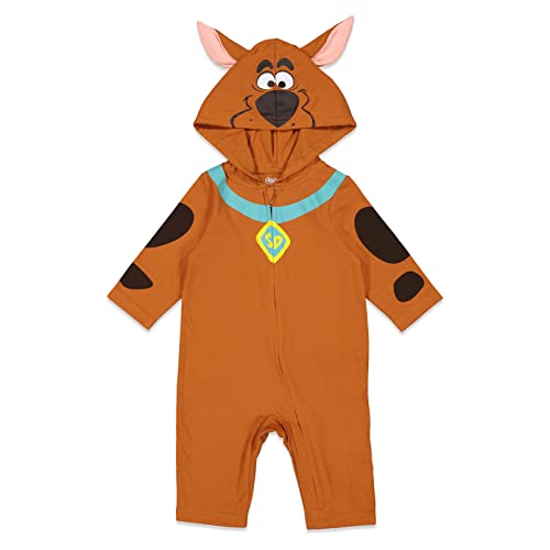 Scooby-Doo Big Boys Zip Up Cosplay Coverall Tail Brown 14-16