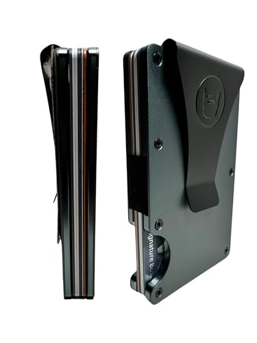 OutdoorsMen Slim RFID Wallet for Men - Compact Front Pocket Credit Card Holder, Minimilist Design, Quick Access to Cash & Cards, Removable Money Clip, Mens Wallets (Slate Grey)