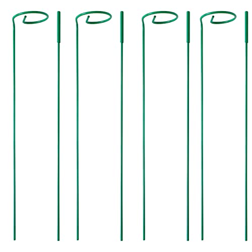 PFNRTH 4 Pack Plant Stakes,Plant Support Stakes for Two Sizes(16 or 32 Inches),Plant Stakes for Outdoor Plants,Garden Flower,Tomato(Green)
