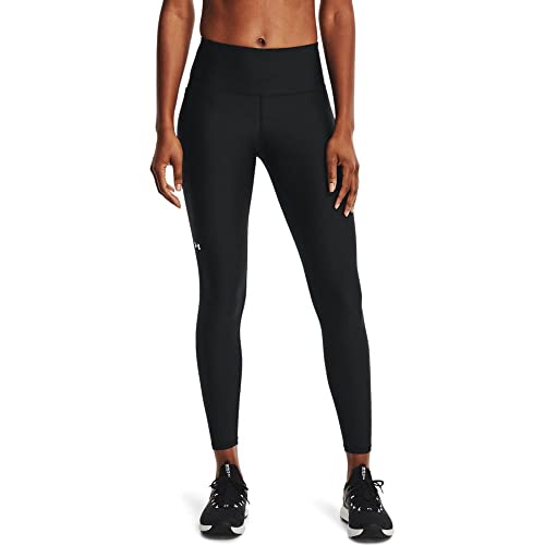 Under Armour womens HeatGear Armour High Waisted Pocketed No-Slip Leggings , Black (001)/White , Large