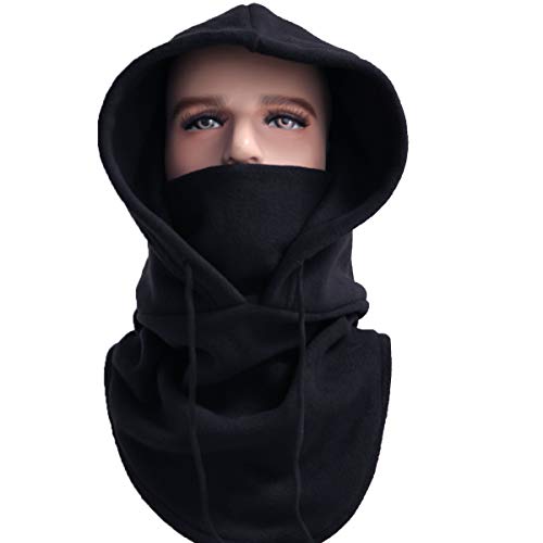 Balaclava Ski Mask for Men & Women - Heavyweight Fleece Hood - Winter Hat for Skiing Hunting Motorcycle Camping Accessories Black