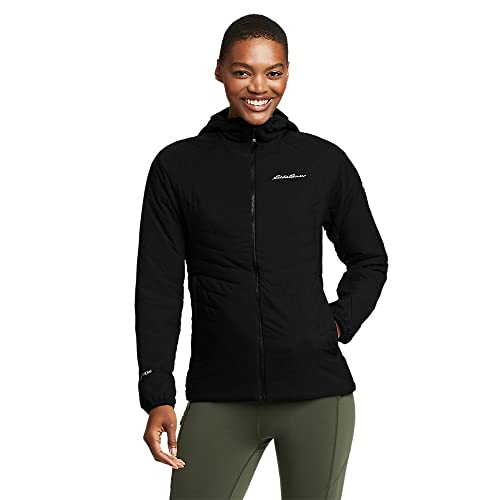 Eddie Bauer Women's EverTherm Downdraft Hooded Jacket, Black, Small