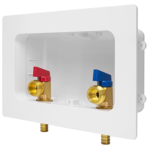 EFIELD Premium Washing Machine (Laundry) Outlet Box, 1/2-inch Crimp Pex Inlet x 3/4 inch MHT Outlet Connection, with Center Drain