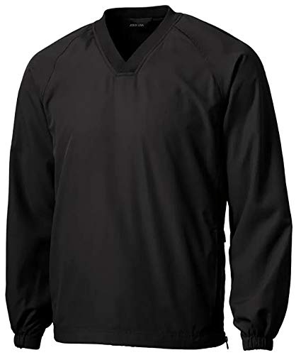 Joe's USA Men's Athletic All Sport V-Neck Raglan Wind Shirt-2XL-Black