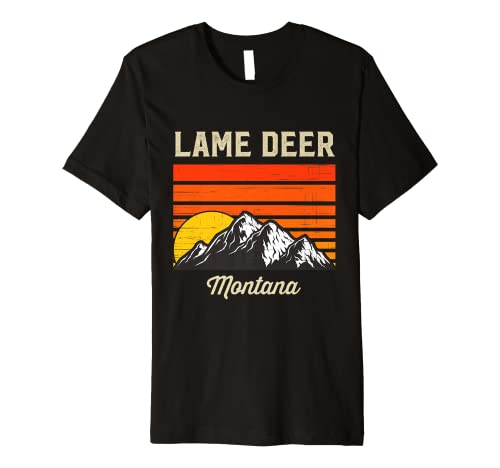 Lame Deer Montana Hometown City State Retro USA Premium T-Shirt