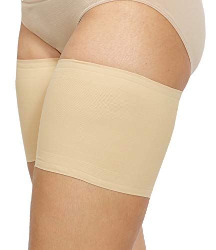 Bandelettes Original Patented Elastic Anti-Chafing Thigh Bands *Prevent Thigh Chafing* - Beige Unisex Size F