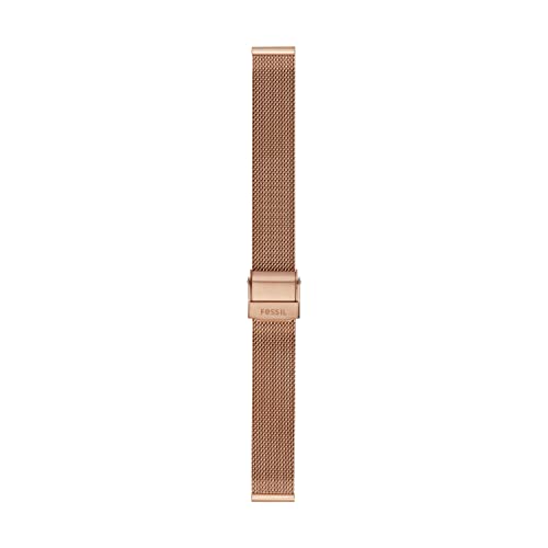 Fossil Women's 14mm Mesh Interchangeable Watch Band Strap, Color: Rose Gold (Model: S141183)