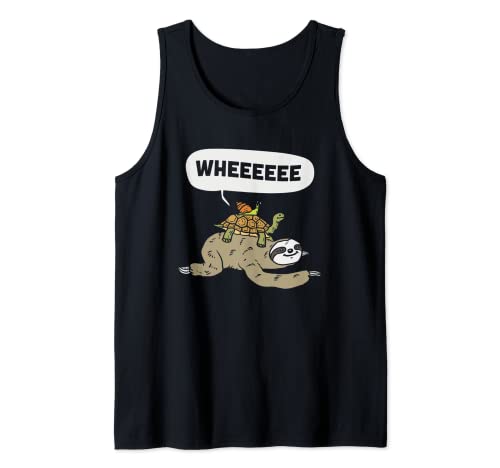 Sloth Turtle Snail Piggyback Slow Riders Running Team Gift Tank Top