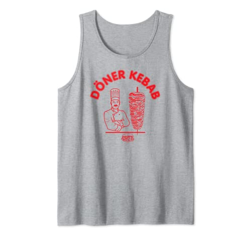 Döner Kebab Shirt, Kebab Cook & Kebab Skewer & Sandwich Logo Tank Top
