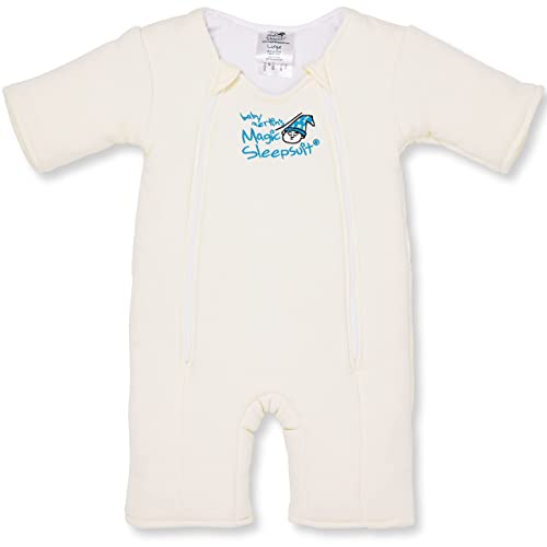 Baby Merlin's Magic Sleepsuit - 100% Cotton Baby Transition Swaddle - Baby Sleep Suit - Cream - 3-6 Months