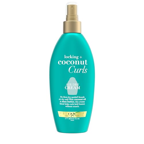 OGX Locking + Coconut Curls Air Dry Cream, No Parabens, 6 oz