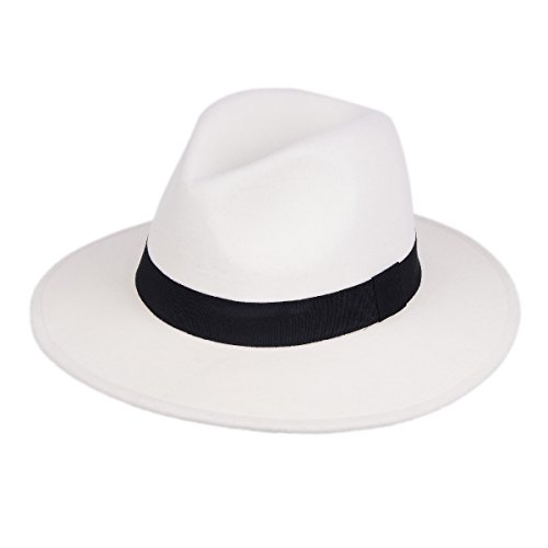 Daesan White Fedora Hat 1920's Gangster Hats Roaring 20s Costume Men Women