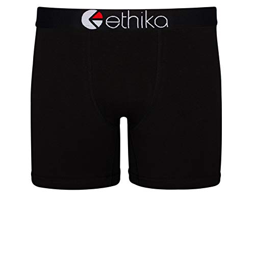 Ethika Mens MID Boxer Brief | *Solids* Blackout (BLK, Medium)