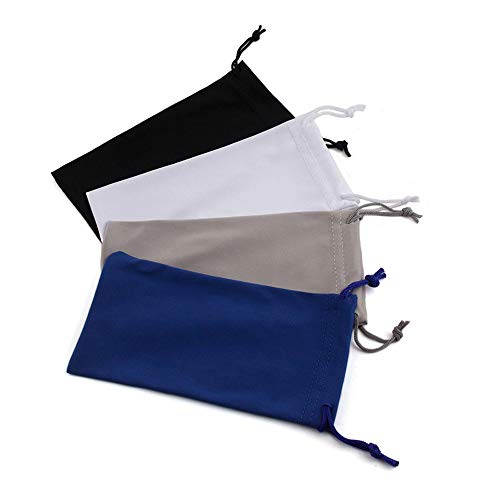 Yuyeran 4 PACK Sunglasses Bag Microfiber Dustproof Eyeglasses Storage Pouch Eyewear Carrying Case w/Glasses Cloth