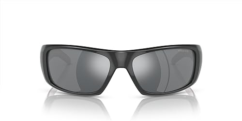 Arnette Men's AN4182 Hot Shot Wrap Sunglasses, Dark Grey/Light Grey Mirrored Black, 62 mm