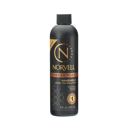 Norvell Tuscan Plus Sunless Tanning Solution, Caramel Brown and Rose Tan, 8 fl oz – Professional Spray Tan Solution for Spray Tan Machine – Unleash Confidence with Instant, Long-Lasting Natural Color