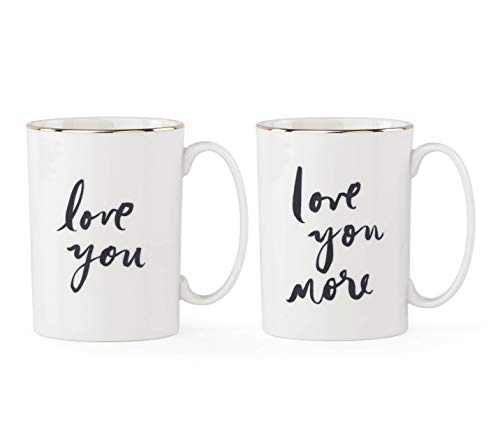 Kate Spade New York Bridal Party Love You More Mugs, 1.45 LB, White