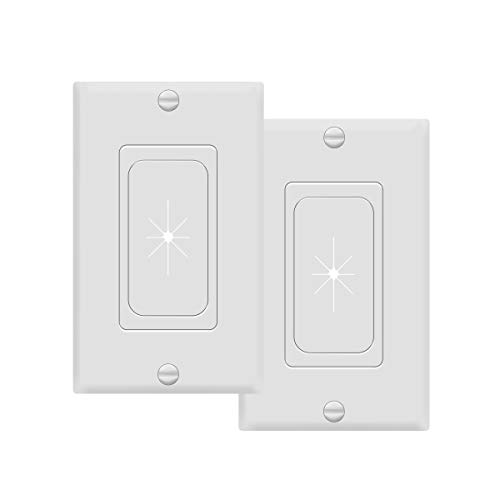 TOPGREENER Flexible Rubber Wall Grommet Insert with Decorator Wall Plate, Pass Through Plate for Low-Voltage Cables, Size 1-Gang 4.50' x 2.75,' Polycarbonate Thermoplastic, TG8901-2PCS, White, 2 Pack