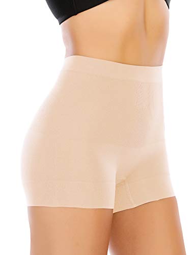 Womens Seamless Shaping Boyshorts Panties Tummy Control Underwear Slimming Shapewear Shorts(02# Beige(light Tummy Control),M)
