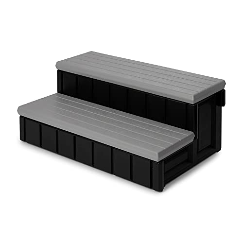 Leisure Accents Deluxe Spa Step, 36 Inches Long, Gray/Black